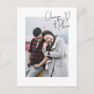 Carte Postale Changement de plan Simple Script Photo Postponemen
