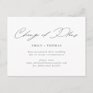 Carte Postale Changement de Plans Minimaliste Moderne Script