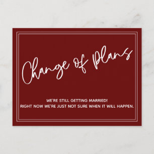 Carte Postale Changement de plans rouge de Bourgogne Mariage rep