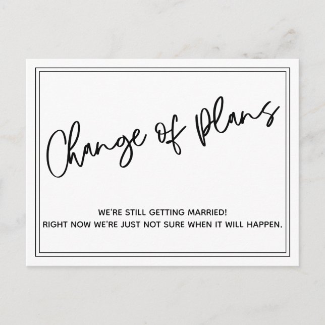 Carte Postale Changement Décontracté et simple des plans Mariage (Devant)