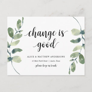 Carte Postale Changer est bon, Nouveau Faire-part d'adresse rési