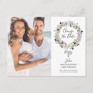 Carte Postale Changer la date du mariage reporté Photo Script