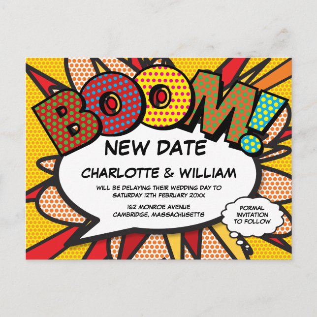 Carte Postale Changer la date Nouvelle Date Moderne Fun Comic (Devant)