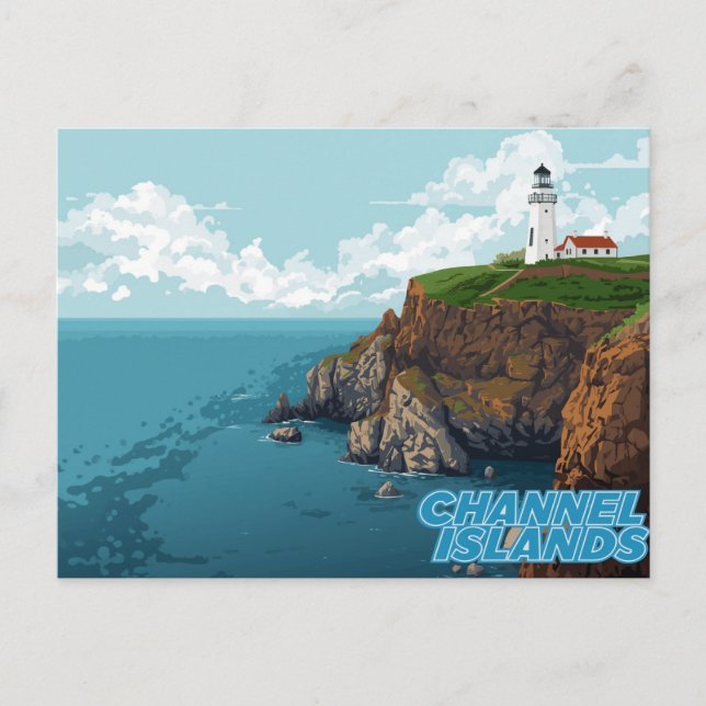 Carte Postale Channel Islands Lighthouse Coastal Art (Devant)