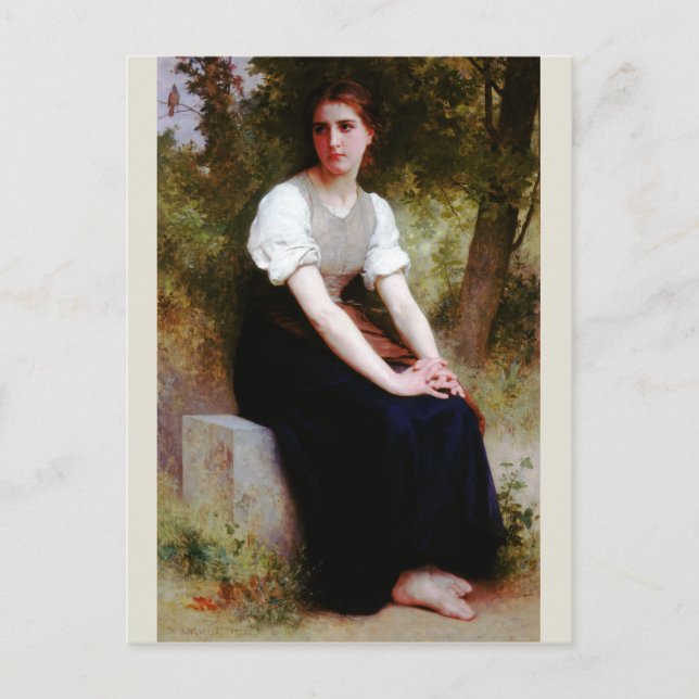 Carte Postale Chanson de la cautingale par Bouguereau (Devant)