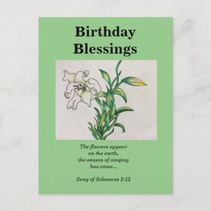 Carte Postale Chanson De Solomons Anniversaire Bénédiction Blanc