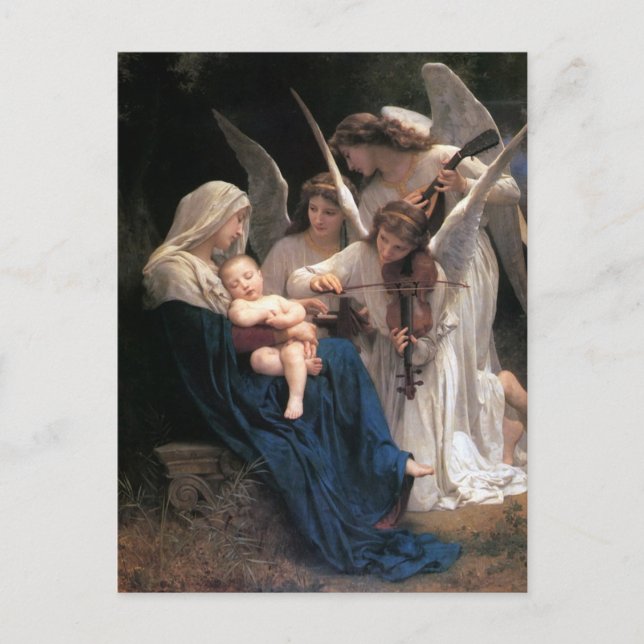 Carte Postale Chanson des Anges (1881) de Bouguereau (Devant)