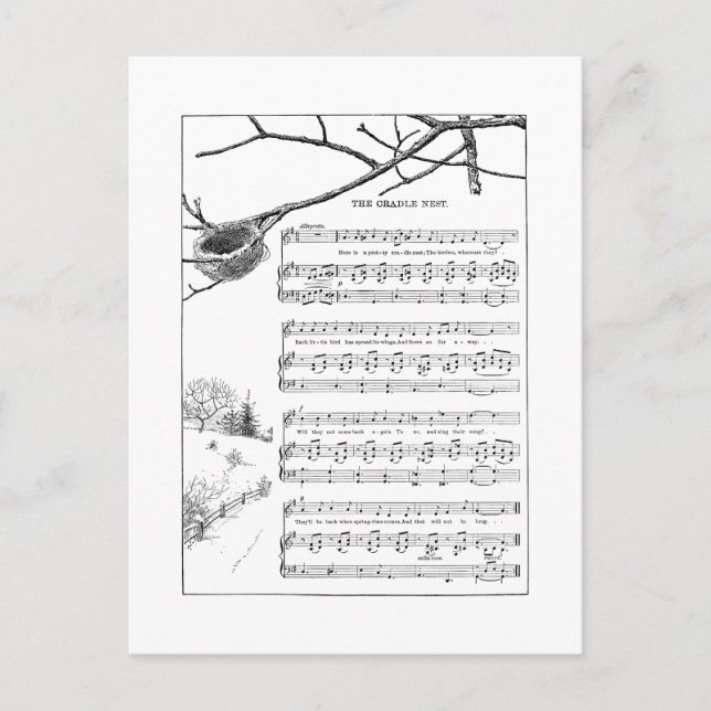 Carte Postale Chanson pour le nid abandonné à l'automne (Devant)