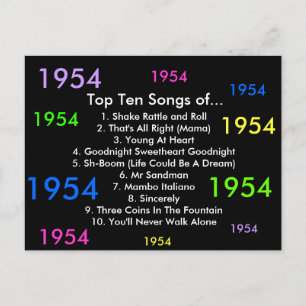 Carte Postale Chansons 1954