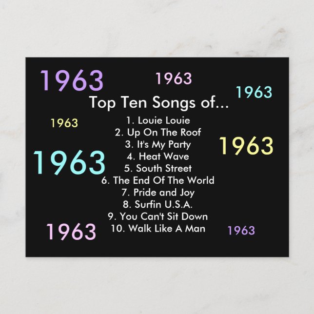 Carte Postale Chansons 1963 (Devant)