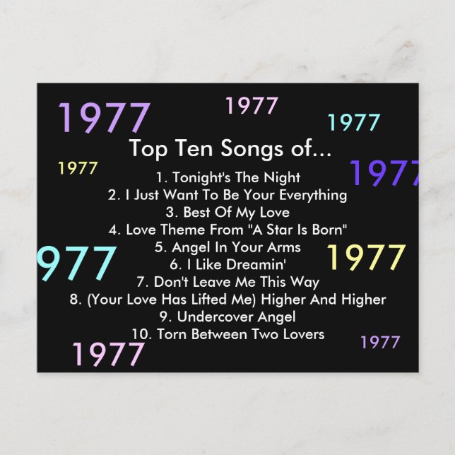 Carte Postale Chansons 1977 (Devant)