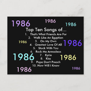 Carte Postale Chansons 1986