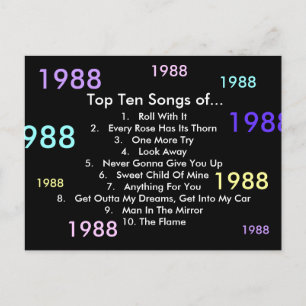 Carte Postale Chansons 1988