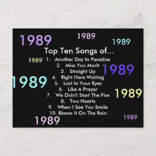 Carte Postale Chansons 1989