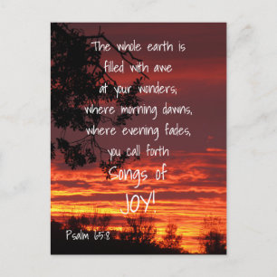 Carte Postale Chansons de Joy Bible Verse Postcard