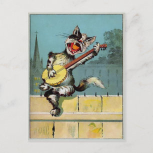 Carte postale Chant Chat vintage