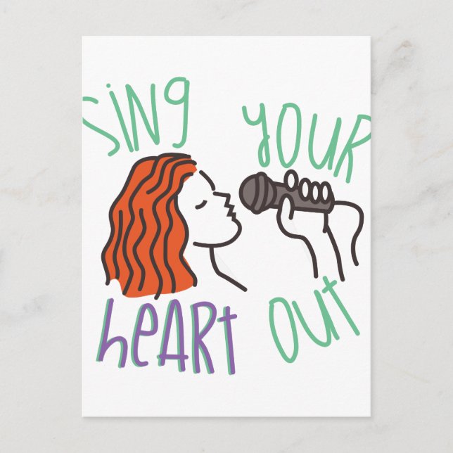 Carte Postale Chanter et sortir du coeur (Devant)