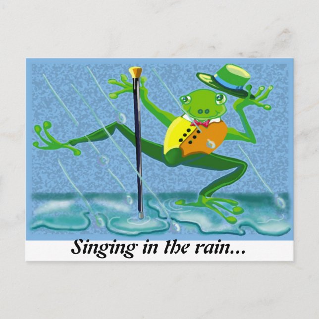 Carte Postale Chanter sous la pluie... (Devant)