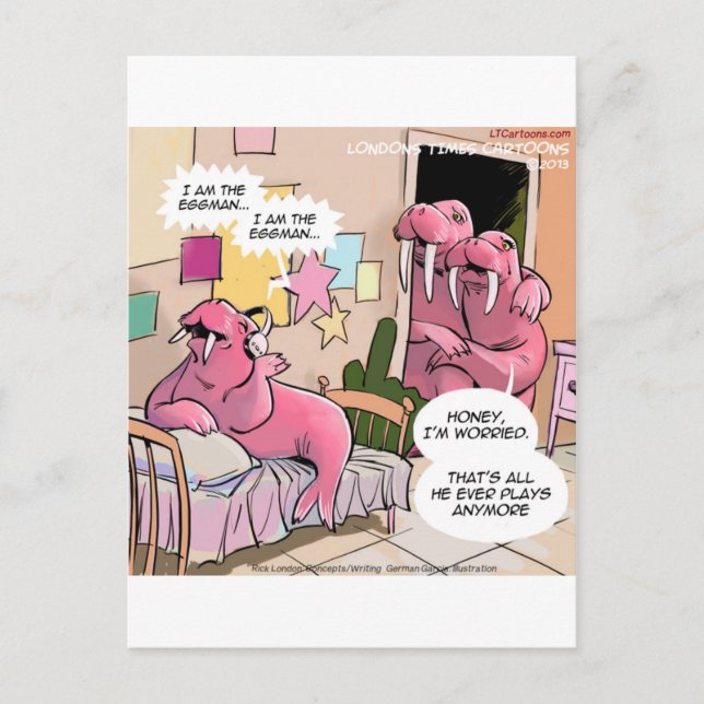 Carte Postale Chanter Walrus Parents inquiets Drôle (Devant)