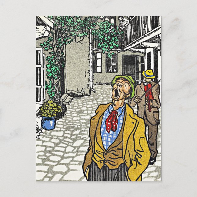 Carte Postale Chanteur à cadeaux, oeuvre de Moriz Jung (Devant)