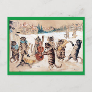 Carte Postale Chants de Noël, Louis Wain
