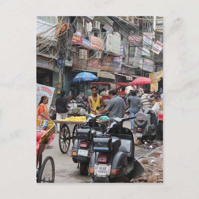 Carte Postale Chaos à Delhi (Devant)