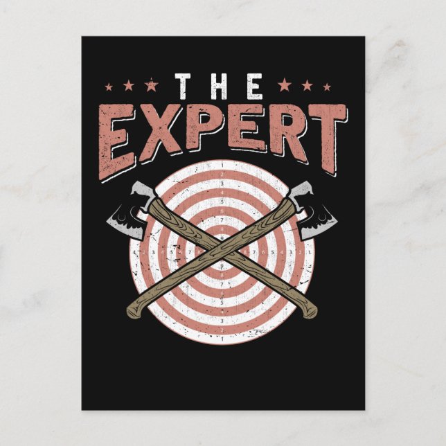 Carte Postale Chapeau drôle d'expert de lancer de hache de bûche (Devant)