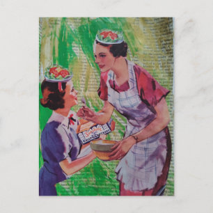 Carte Postale Chapeaux de salade collage
