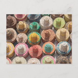 Carte Postale Chapeaux Tissés Colorés