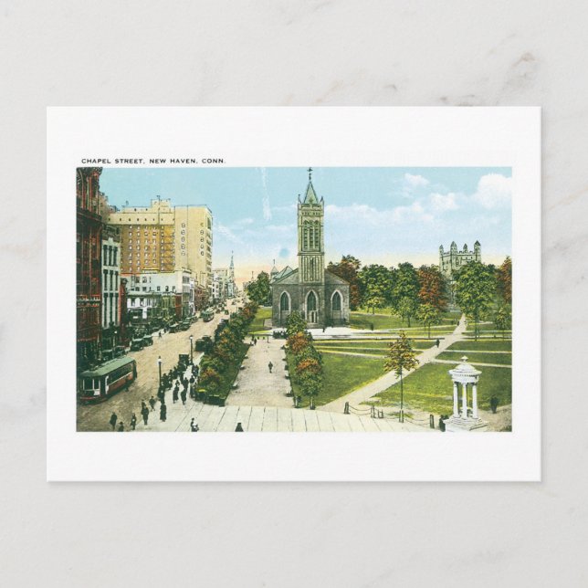 Carte Postale Chapel Street, New Haven, Connecticut (Devant)