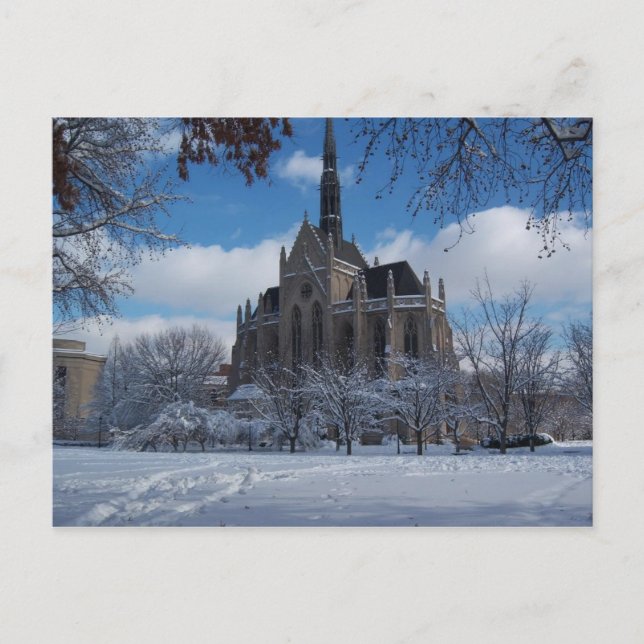 Carte Postale Chapelle dans la neige (Devant)