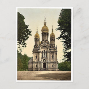 Carte Postale Chapelle grecque, Wiesbaden, Hesse-Nassau, Allemag