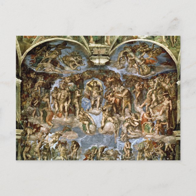 Carte Postale Chapelle Sixtine : Le jugement Dernier, 1538-41 (Devant)