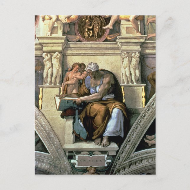 Carte Postale Chapelle Sixtine Plafond : Cumaean Sibyl, 1510 (Devant)