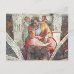 Carte Postale Chapelle Sixtine Plafond : Prophète Jeremiah