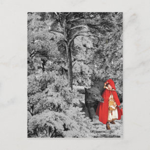 Carte Postale Chaperon rouge et loup