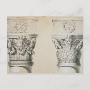 Carte Postale Chapiteaux byzantins de colonnes dans la nef de la