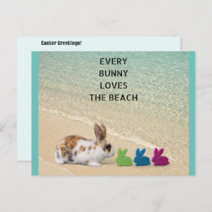 Carte Postale Chaque Bunny Aime La Plage Pâques Tropicales