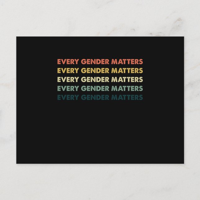 Carte Postale Chaque égalité de genre Justice sociale Droits de  (Devant)