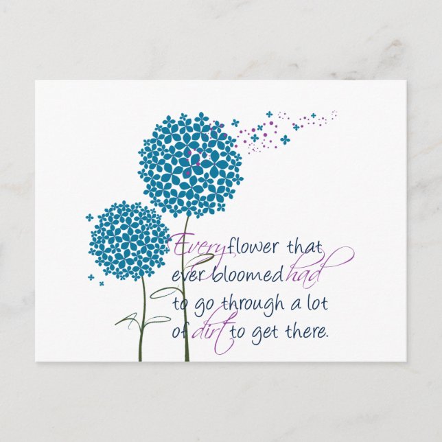 Carte Postale Chaque fleur qui a fleuri... (Devant)