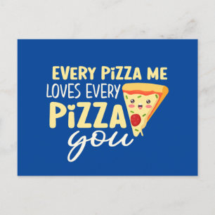 Carte Postale Chaque Pizza Me Vous Aime Mignonne Jour Des Valent