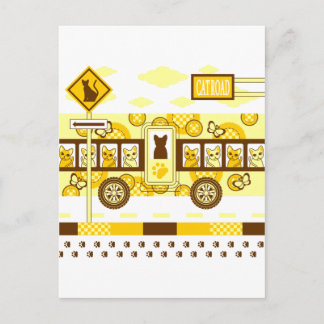 CARTE POSTALE CHAQUE ROUTE ET BUS CAT