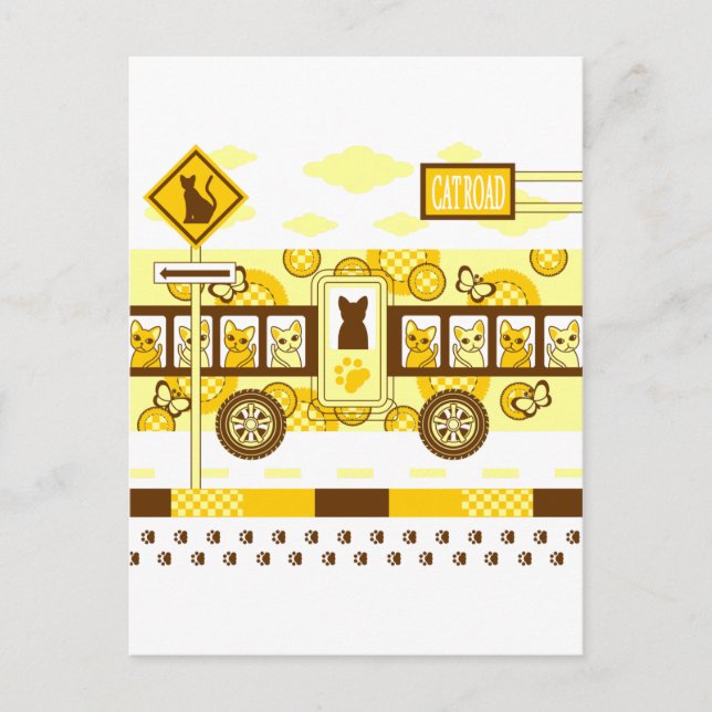 CARTE POSTALE CHAQUE ROUTE ET BUS CAT (Devant)