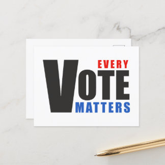 Carte Postale Chaque vote compte - votre vote est votre pouvoir