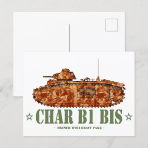Carte Postale Char B1 bis Guerre mondiale Deux 2ÈME GUERRE MONDI