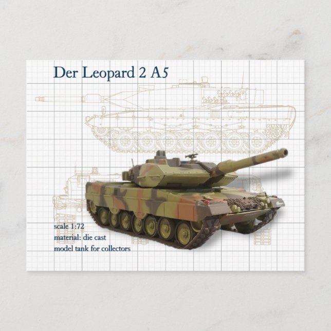 Carte Postale Char modèle Leopard 2 A5 (Devant)