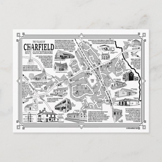 Carte postale Charfield Village Map (Devant)