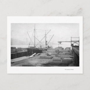 Carte Postale Chargement du bois dans le navire Hubbard général