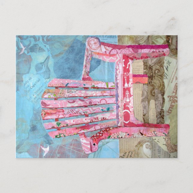 Carte Postale chari rose - collage (Devant)