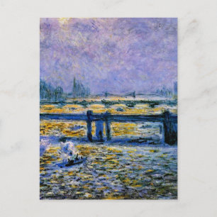 Carte Postale Charing Cross Bridge, réflexion sur la Tamise